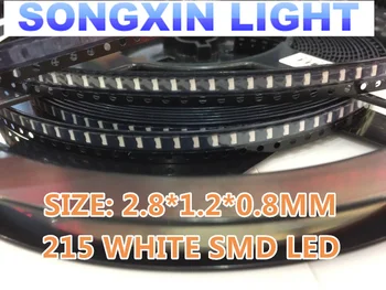 200PCS 215 Bela SMD LED 6000-9000k Stranski Pogled 2.8*1.2*0.8 mm Oddaja Super Bright Light emitting diode Žarnice noge 2810 2812 led