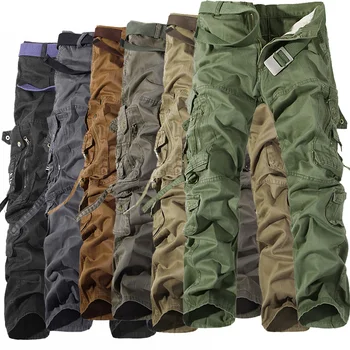 Vojaško Taktično hlače moški Multi-žep oprati obleke moške svoboden bombaž hlače moški tovora hlače za moške hlače,velikost 28-42
