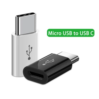 1000PCS Micro USB Ženski Tip C Moški Adapter Pretvornik Mikro-B USB-C Priključek za napajalni Kabel Ac