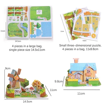 1Set DIY 3D tridimenzionalne Sestavljanke Kartice Ročno Hiši Model Otroke Montaža Izobraževalne Igrače