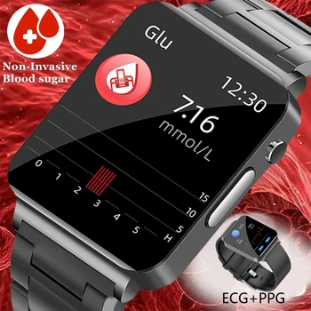 2023 Zdravje smartwatch neinvazivno Glukoze v Krvi EKG+PPG Spremljanje Krvnega Tlaka, Temperature Moških je Pametno Gledati Ženske Ure