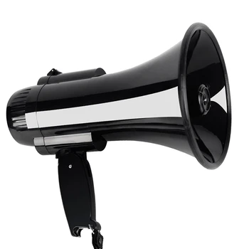 2X Prenosna Megafon Zvočnik Bullhorn 30 Watt Moči Ročni Mikrofon z Vgrajeno Sireno Alarm Nadzor Glasnosti In Trak