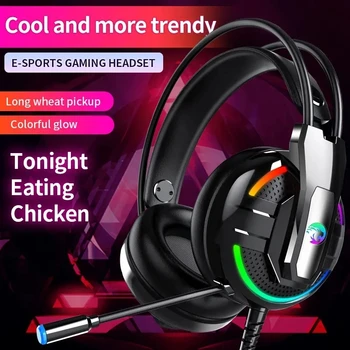 3,5 mm Gaming Slušalke PS4 Žične Slušalke Igralec Surround šumov Slušalke z HD Mic RGB Svetlobe za PS4 PC Xbox