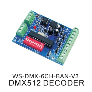 6 Channel DMX512 Dekoder 6CH DMX Nadzorni Odbor 2, Nastavi RGB Izhod 5-24V Dekoder za Nadzor Konstantna Napetost LED Trakovi