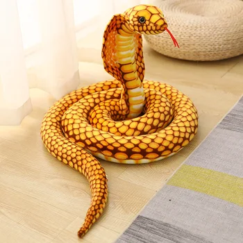 80-240 cm Realne Cobra Slika Veren Python Jamo Viper Plišastih Igrač Mehko Polnjene Živali Kača Dekor Rojstni dan Darila Za Otroke