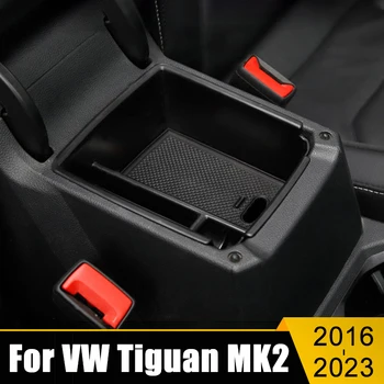 Avtomobilska dodatna Oprema Za Volkswagen VW Tiguan MK2 2016 2017 2018 2019 2020 2021 2022 2023 Armrest Škatla za Shranjevanje Pokrov Posode Pladenj