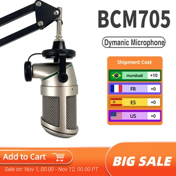 BCM 705 Strokovno Žično Dinamični Mikrofon BCM705 Vokalni Mikrofon Z XLR Kabel za Karaoke Snemanje Spodbujanje živo