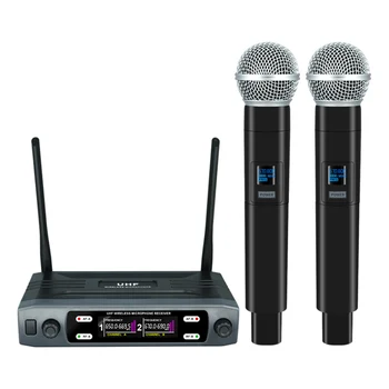 Brezžični Mikrofon 1 Povlecite 2 Ročni Mikrofon Primeren za Zunanjo Avdio Stranka Karaoke Konferenca Uspešnosti NAS Plug