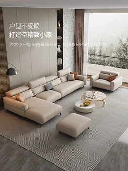 Dipu krema veter tehnologije krpo kavč v dnevni sobi preprosta sodoben minimalističen italijanski Guifei kotu krpo kavč kombinacija