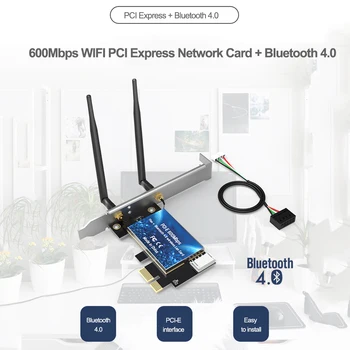 EP-9619 600M2.4G/5G Dual-band PCI-E Brezžično Kartico +Bluetooth 4.0-združljiv Adapter 802.11 n Brezžične Kartice Za Namizni Računalnik