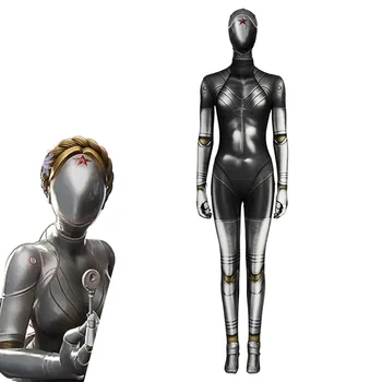 Igre Atomsko Srce Cosplay Jumpsuits skupnosti za Atomsko Srce Dvojčka Kostum in Maska Kratek Plašč ženski Seksi Robot Jumpsuits