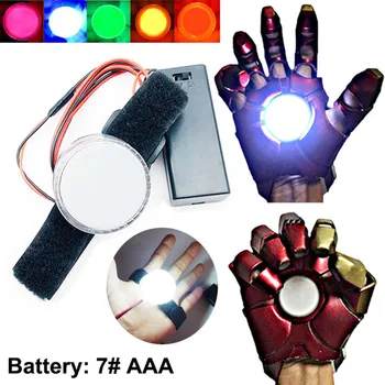 LED Luči pod Nadzorom DIY Pribor Za Tony Stark Strani Led Svetilke Rokavice Palm Luči, Cosplay Rekviziti AAA model Svetlobe