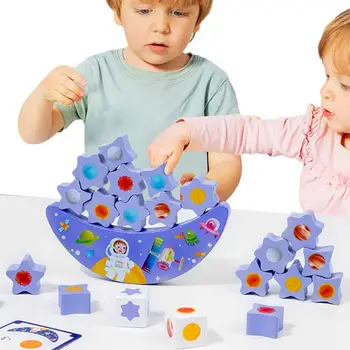 Lesene Zlaganje Igrače Zlaganje gradniki Izobraževalne STEBLO Igrače Za Zgodnje Učenje In Montessori Zabavno Ravnotežje Igre Za Otrok