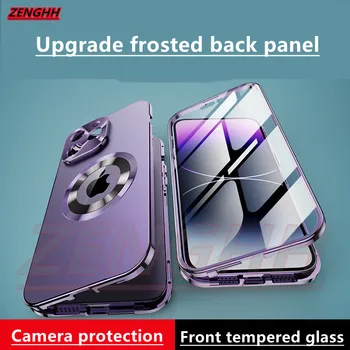 Magnetni Motnega Nazaj Brezžično Polnjenje Fotoaparata Kovinski Objektiv Zaščita sprednjega Stekla, Primerna za IPhone 14 13 12 Pro Max Primeru Telefon