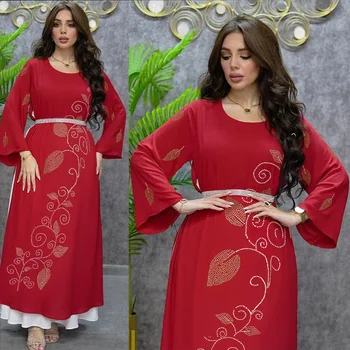 Maroko Muslimansko Obleko Ženske Diamond Abaya tam kaftan Večerne Obleke za Ženske Dubaj Turčija Islam Dolgo Obleko Haljo Femme Vestidos 2023