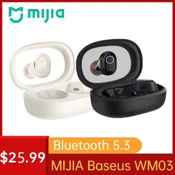 MJIA Baseus WM03 Brezžične Slušalke TWS Bluetooth 5.3 Ultra-Dolgo Življenje Slušalke Udobno Nositi Nizke Latence Čepkov z Mic