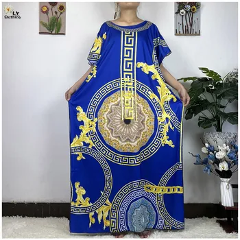 Muslimanska oblačila, Casual Obleke 2023 Nove Afriške Dashiki Cvjetnim Tiskanje Bombaž Gospa Poletje Maxi Priložnostne Obleke