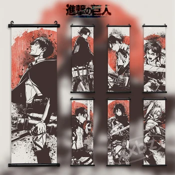 Napad na Titan Plakat Platno HD Natisne Anime Slike Levi Steni Umetnosti Slikarstva Mikasa Ackerman Sobi Doma Dekor Dan Otrok Darilo