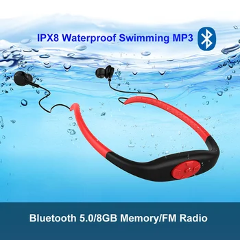 Nove Brezžične MP3 Predvajalnik, FM Radio, 8GB Bluetooth Slušalke Nepremočljiva IPX8 Plavati Aktivno Zmanjševanje Hrupa