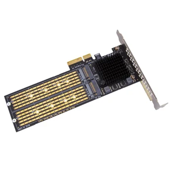 PCI-E X4, da Dual NVMe PCIe Adapter,M. 2 NVMe SSD da PCI-E X8/X16 Card Podpora M. 2 (M Tipka) NVMe SSD 22110/2280/2260/2242