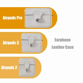 Preprosto Čisto Belo Usnje Slušalke Kritje za Airpods 2 3 Pro Pro2nd Z Keychain Anti-spusti Zaščitni Lupini za AirpodsPro Primeru