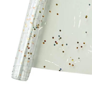 Prozoren PVC Usnje Listi Star Srce Okrasite Lok Tkanine Jelly Bleščice Obrti Za Vrečke DIY Sintetičnega Usnja, 46*135 cm