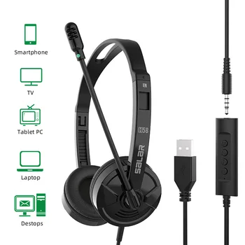Salar H58 USB Slušalke z Mikrofonom šumov in Avdio Kontrole Ultra Udobje USB Slušalke z Mikrofonom za Pisarno
