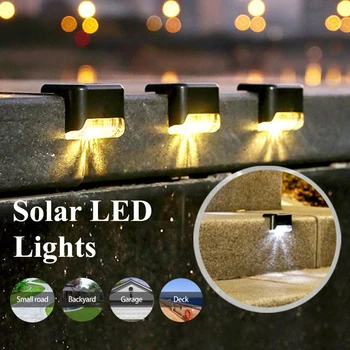 Solarna LED Luči Prostem Vrt Svetlobe Stopnice Krova Lučka za Nadzor Indukcijske Nepremočljiva Korak Svetilke Za Teras Ograjo Villa Vrt Dekor