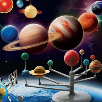Solarni Sistem Model Diy Igrače Otrok, Znanost In Tehnologijo Učenje Solarni Sistem Planet Poučevanja, Sestavljanje, Barvanje Izobraževalne Igrače