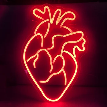 Srce Neon Luči Znaki Srce Led Luči Svetilka Okraski za Dom, ki Visi Darila Srca Steno Stranka Dekor Trgovina USB Neon za Spalnico