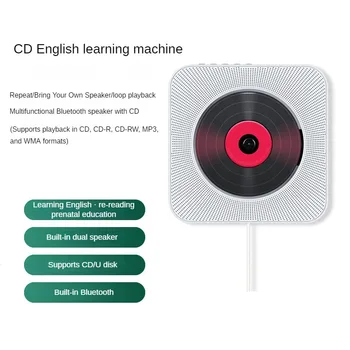 Stenske Bluetooth, CD Player Študent Učenje angleščine Ponavljanje Priročno CD Predvajalnik, Prenosni Walkman MP3 Zvočni Sistem