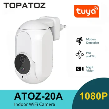 TOPATOZ Tuya WiFi IP Kamera 1080P HD Steno Vtič Mini Kamere Zaprtih Baby Monitor Night Vision Nadzora Varnostne Kamere
