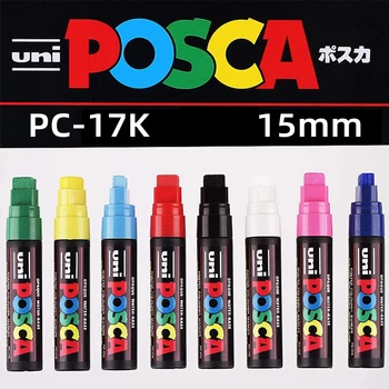 UNI POSCA Nastavite flomaster,8 Barvnih rotulador permanente PC-17K 15 mm grafiti označevalcev POP Plakat Stylo Risanje Barve ustvarjalce