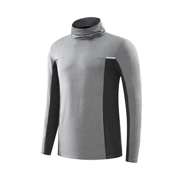 Unisex Dolg Rokav Visoko Vratu T-Shirt Športnih Krog Vratu Quick Dry