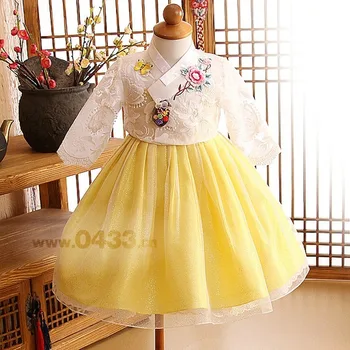 Vrh Prodajo Copaly Dekleta Obleko Novo Hanbok Korejski Obleko Obleko Orient Etnične Fazi Ples Kostum Princeska Cvet Dekle Obleko