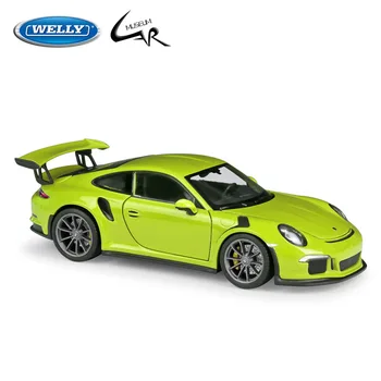 Welly 1:24 Obsega Diecast Simulator Športni Avto Porsche 911 GT3 RS Model Zlitine Kovin Igrača Avto Dirke Igrače, Darila za Rojstni dan