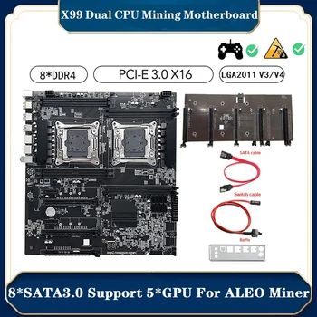 X99 Dvojno Matično ploščo +Opno+Switch Kabel+SATA Kabel Podpira 5 GPU LGA2011 V3/V4 8XDDR4 RAM Režo PCIE 16X SATA3.0