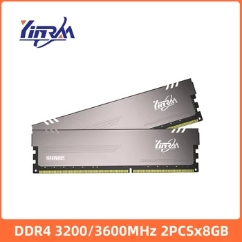 YINRAM Memoria RAM DDR4 8GB 3200mhz 16GB 3600mhz Memory Dual channel 8GBx2 16GBx2 Overclocking XMP 1.3 V C18 za Namizje