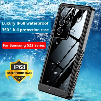 Z-KAŽEJO, Vodotesno Ohišje Za Samsung Galaxy S22 S23 S21 Ultra Plus Primeru 360 Full Vgrajen Objektiv Screen Protector Shockproof Pokrov