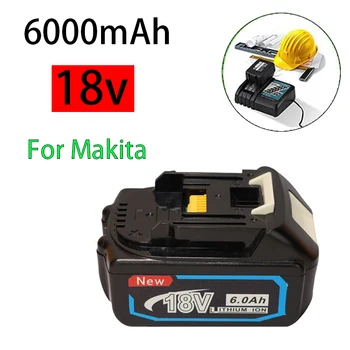 Za Makita BL1830 18V 6000mAh Polnilna Litij-Ionska Baterija BL1840 BL1850 BL1860 LXT400 LED Izvijač Baterij, Polnilnika